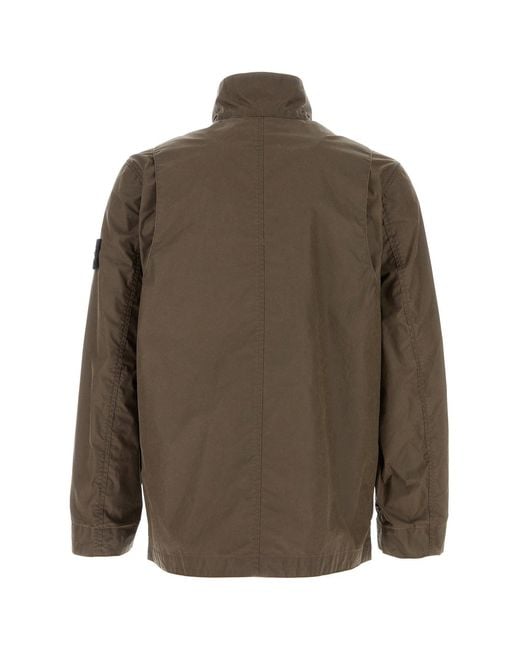 Stone Island Green Mud Polyester Blend Jacket for men