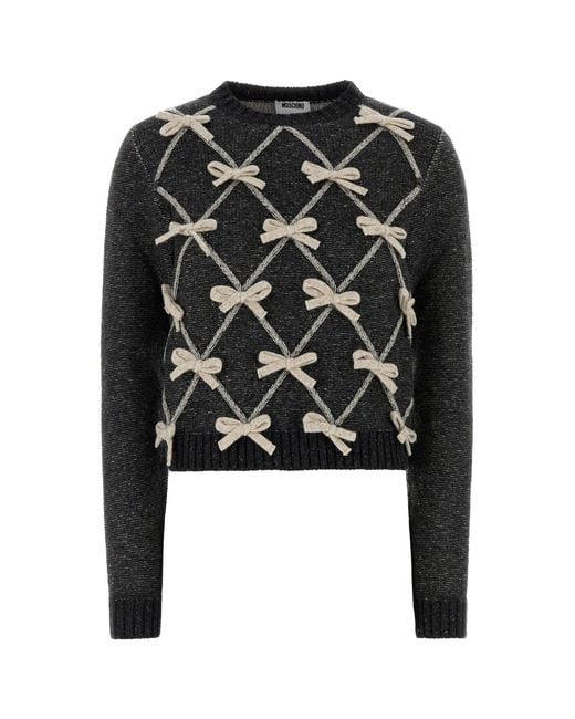 Moschino Black Charcoal Wool Blend Sweater