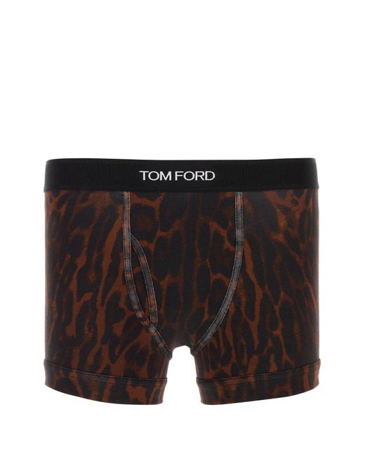 Boxer in cotone stretch stampato di Tom Ford in Black da Uomo