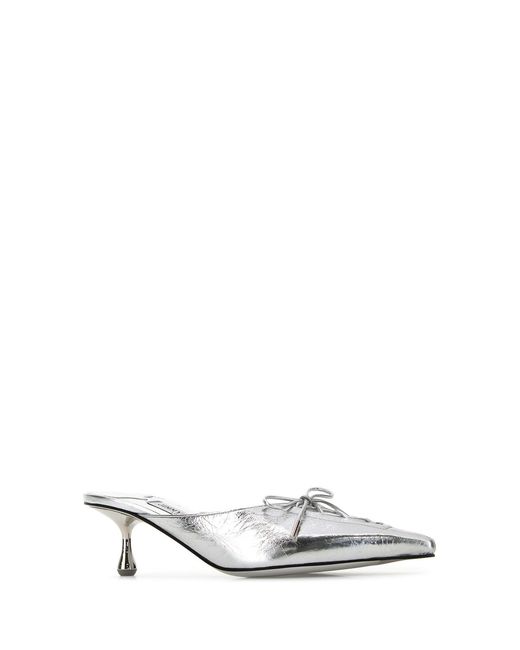 Jimmy Choo White Leather Scarlett Mules