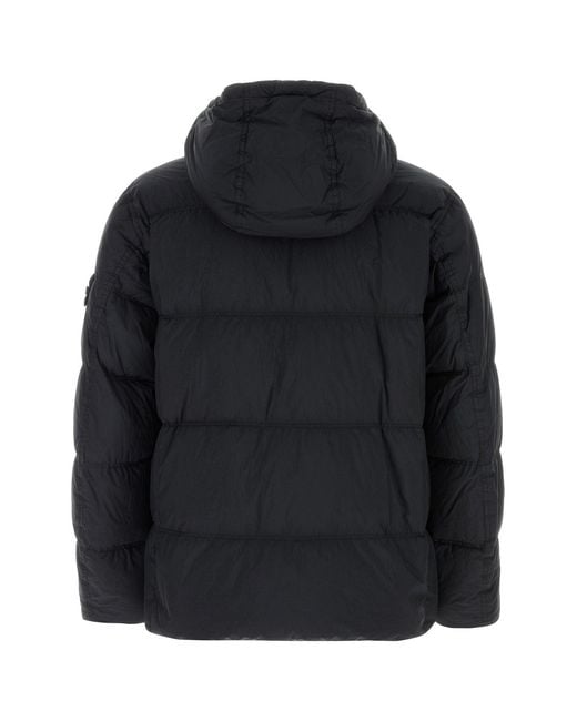 Stone Island Black Slate Nylon Down Jacket for men