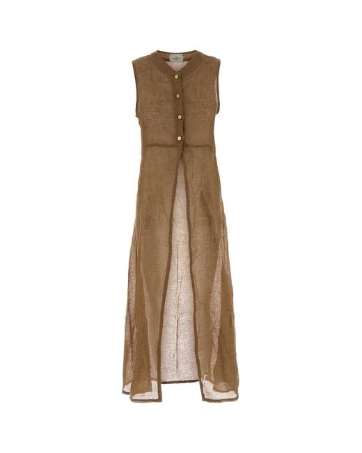 LeKasha Natural Biscuit Linen Biba Cardigan