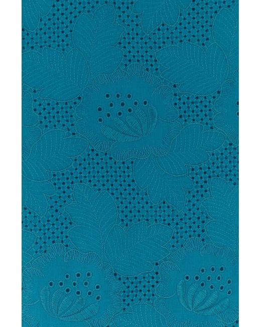 Valentino Garavani Blue Turquoise Broderie Anglaise Dress