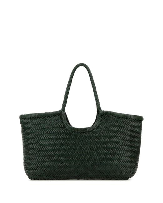 Dragon Diffusion Black Green Leather Nantucket Bucket Bag