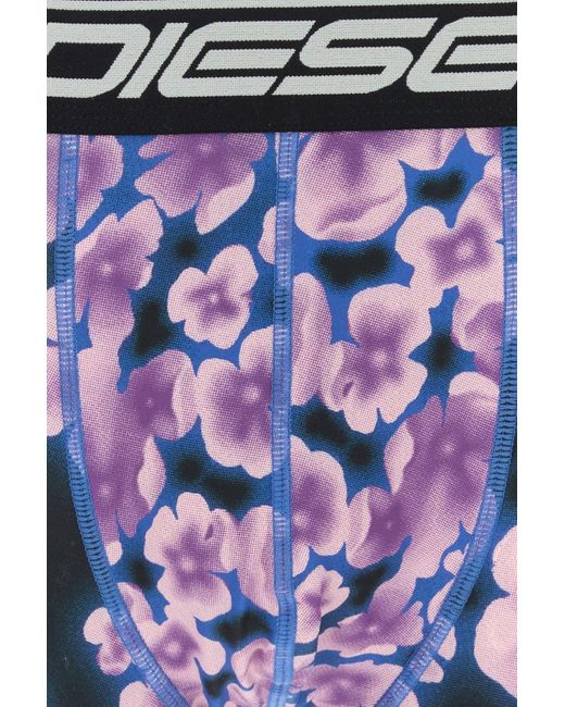 DIESEL Purple Printed Stretch Polyester Boxer for men