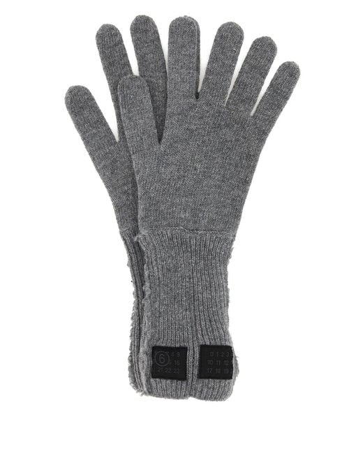 MM6 by Maison Margiela Gray Grey Wool Blend Gloves