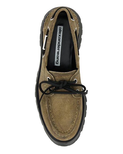 Mocassini Carson in pelle scamosciata kaki di Alexander Wang in Multicolor