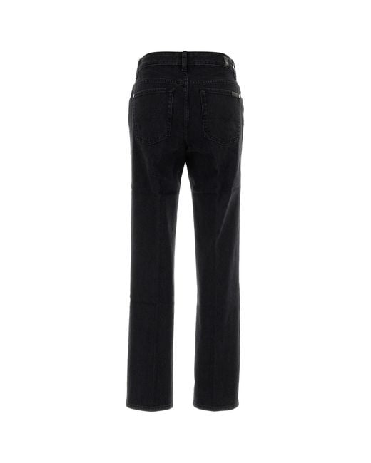 7 For All Mankind Black Slate Stretch Denim Jeans