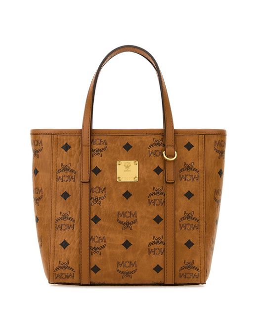 MCM Brown Printed Canvas Toni Handbag
