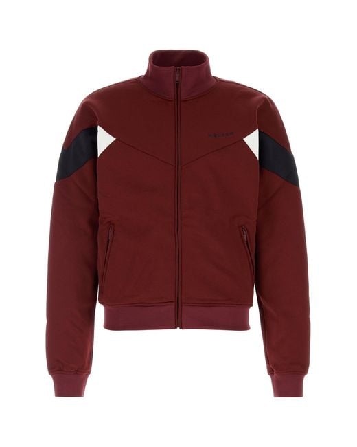 McQueen Red Burgundy Polyester Blend Sweatshirt for men