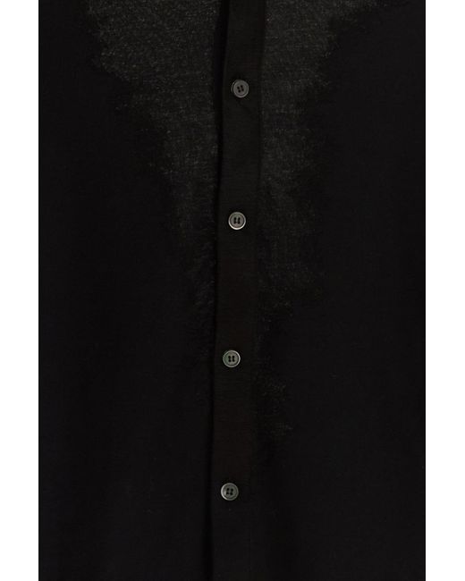 Camicia S-Sun-Plain in misto cotone stretch nero di DIESEL in Black da Uomo