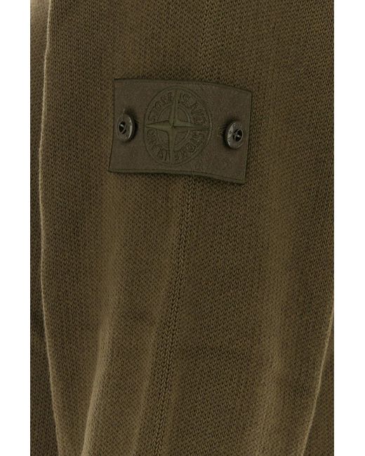 Stone Island Green Cotton Blend Sweater for men