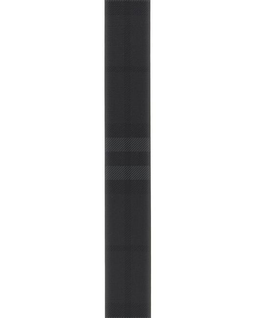 Burberry Black Printed Canvas Reversible Check Belt for men