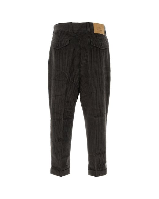 Pantalone in velluto a coste antracite di AMI in Black da Uomo