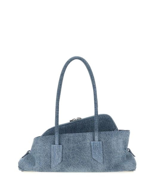 The Attico Blue Denim Small La Passeggiata Shoulder Bag