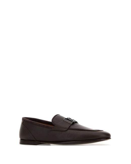 Dolce & Gabbana Black Solid Loafers for men
