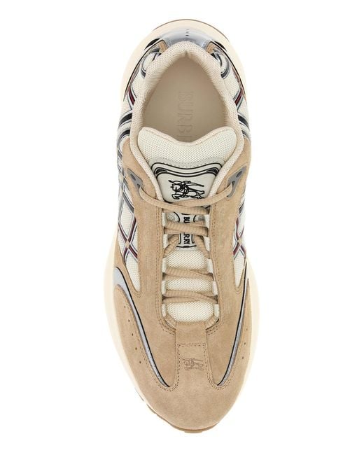 Burberry White Multicolor Eclipse Sneakers for men
