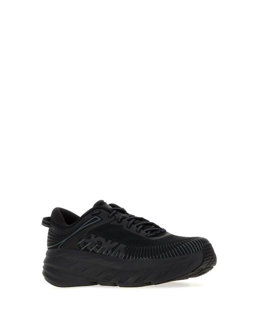 Hoka One One Black Fabric Bondi 7 Sneakers for men