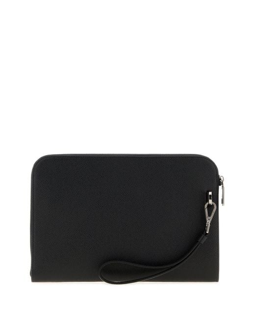 Dolce & Gabbana Black Leather Sicily Clutch for men
