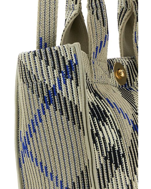 Borsa a mano Check mini in tessuto ricamato di Burberry in Multicolor