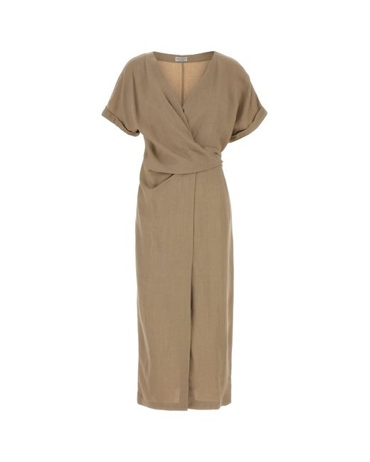 Brunello Cucinelli Natural Cappuccino Jersey Dress