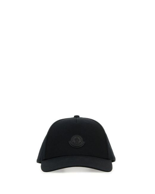 Cappello da baseball in cotone nero di Moncler in Black da Uomo