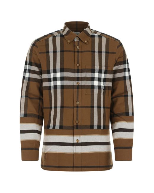 Burberry Embroidered Flannel Shirt for Men - Save 15% - Lyst