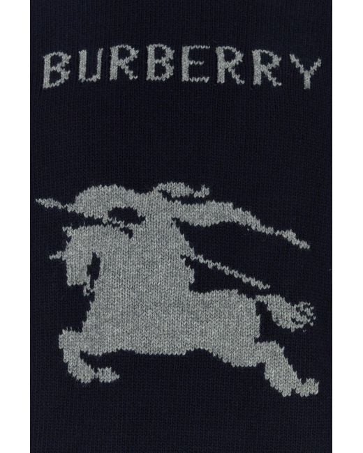 Burberry Navy Blue Wool Blend Sweater for men