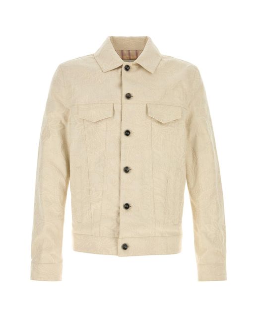 Etro Natural Sand Stretch Denim Jacket