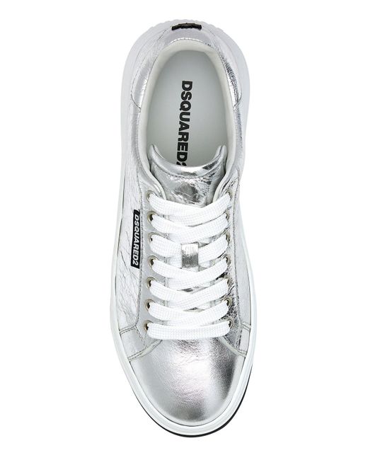 Sneakers Bumper in pelle argento di DSquared² in White