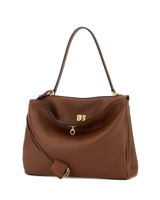 Balenciaga Brown Caramel Leather Medium Rodeo Handbag