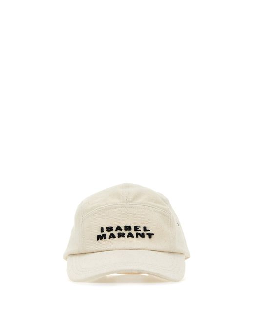 Cappello da baseball Tedji in cotone avorio melangè di Isabel Marant in Multicolor