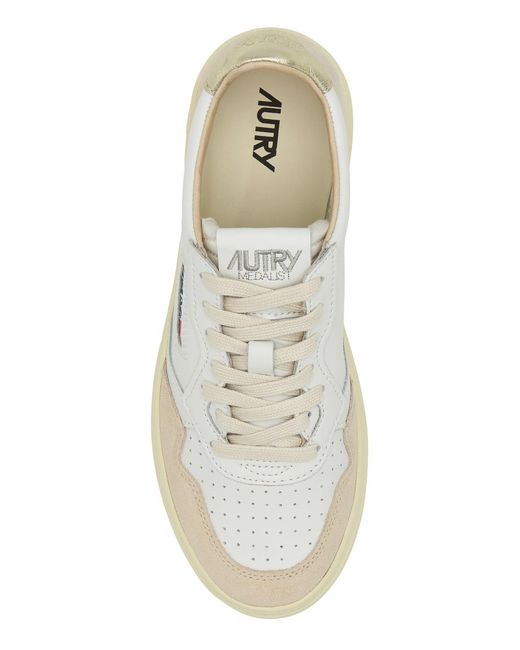 Autry White 'Medalist Low' Sneaker