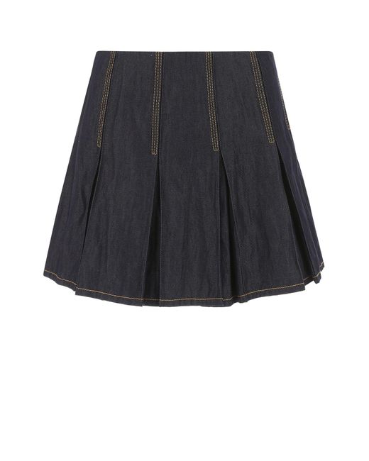 Bottega Veneta Dark Denim Mini Skirt in 