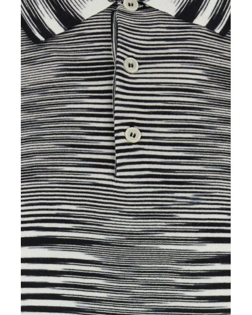 Missoni Gray Tie-dye Print Polo Shirt for men