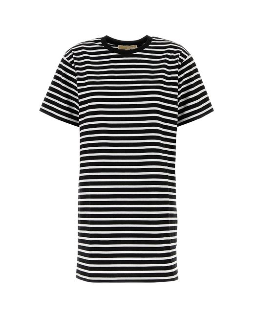 Abito t-shirt in cotone ricamato di MICHAEL Michael Kors in Black