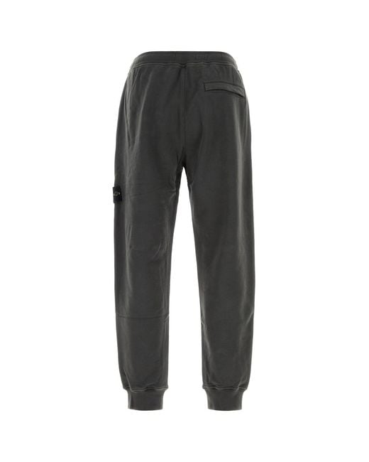 Stone Island Black Charcoal Cotton joggers for men