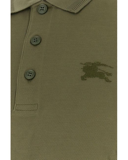 Burberry Army Green Piquet Polo Shirt for men