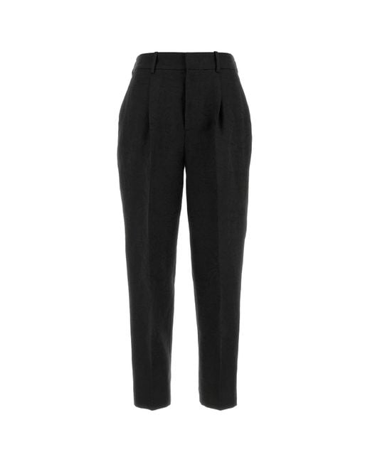 PT Torino Black Linen Pant