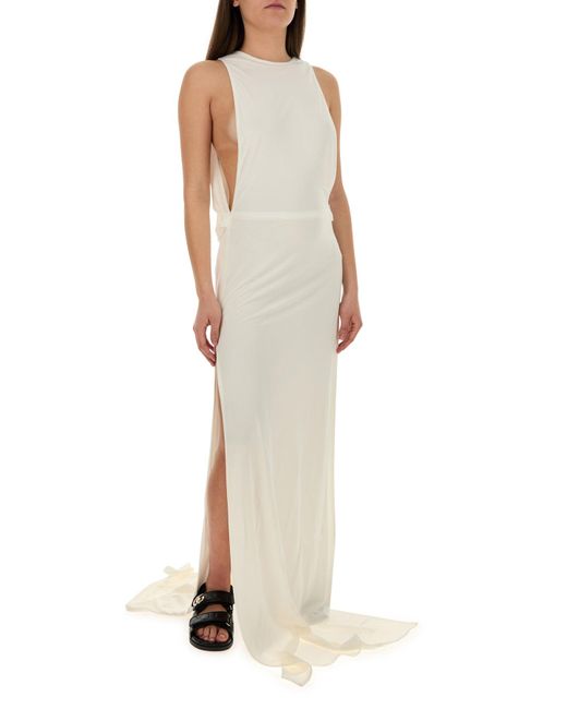 Abito lungo in crepe bianco di Gucci in White