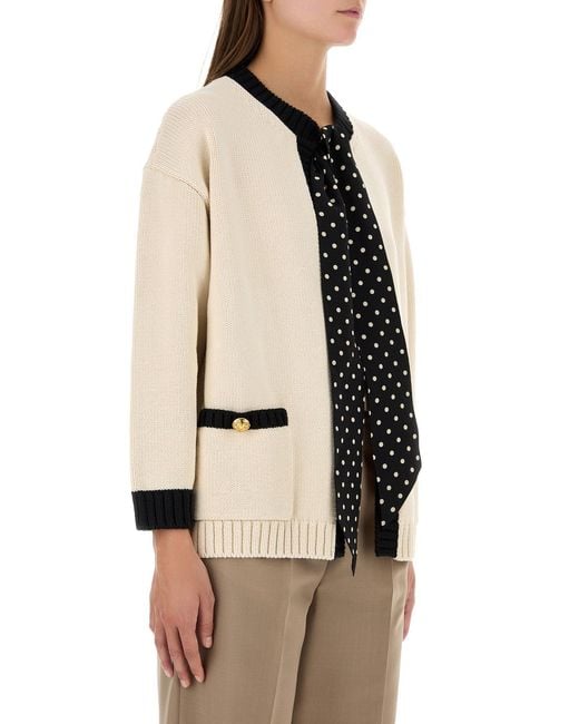 Valentino Garavani Black Sand Cotton Blend Cardigan