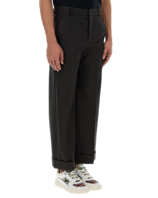 Valentino Garavani Black Charcoal Wool Pant for men