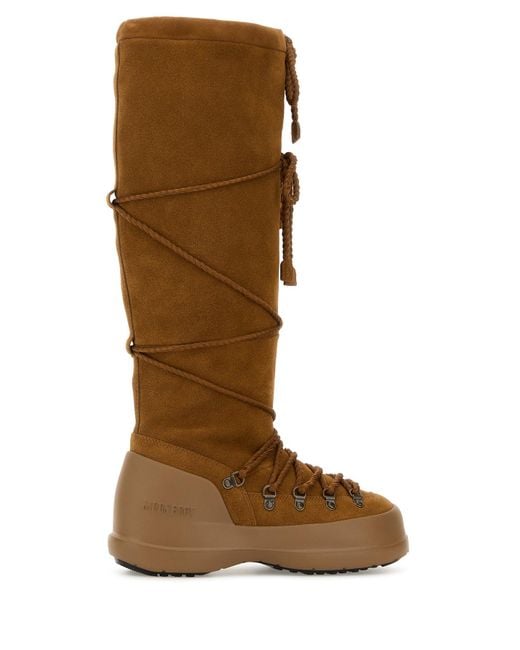 Moon Boot Brown Camel Suede Luna Boots