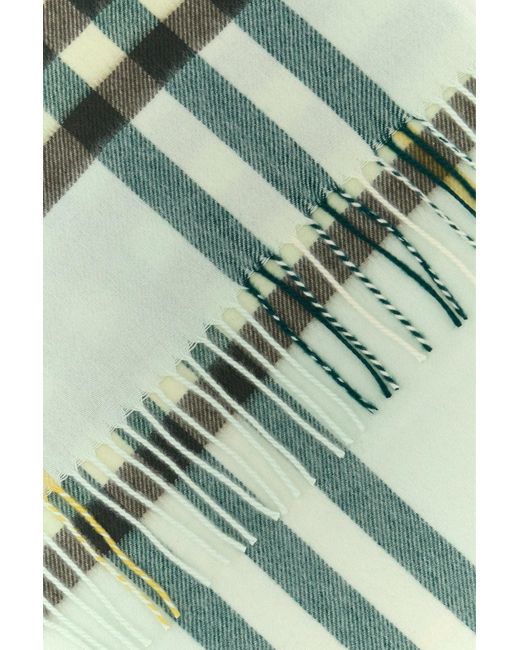 Sciarpa in cashmere ricamato di Burberry in Green