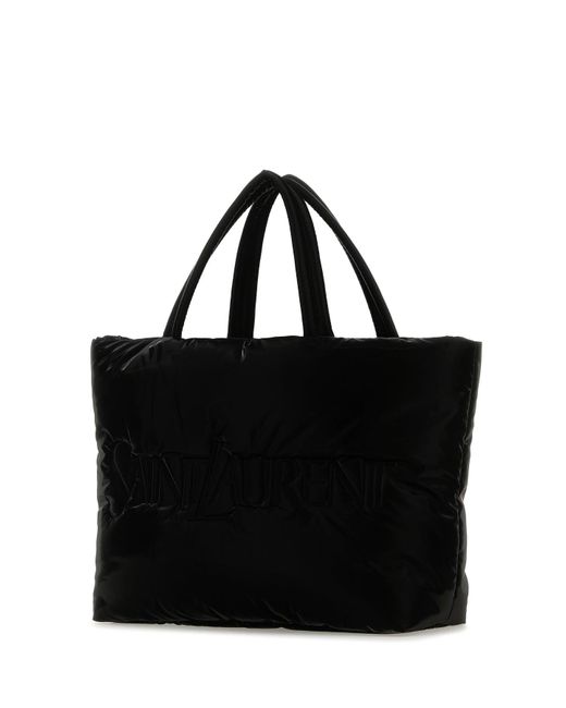 Borsa shopping in rafia nera di Saint Laurent in Black da Uomo