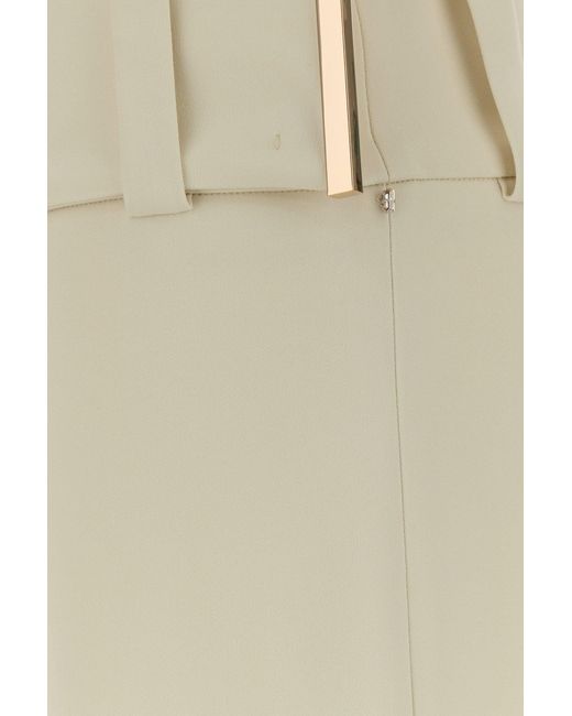 Sportmax White Ivory Stretch Viscose Fronda Skirt