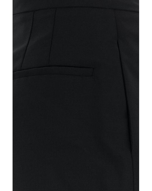 Rohe Black Wool Blend Wide-leg Pant