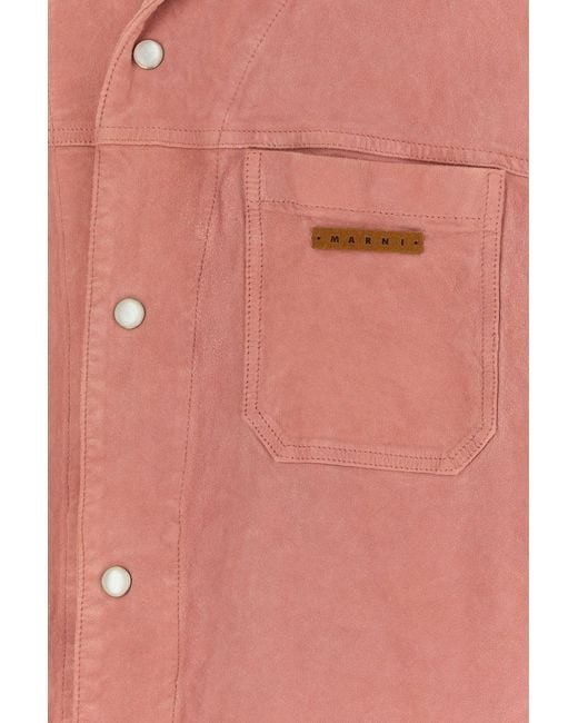 Marni Pink Suede Shirt for men