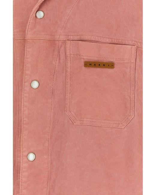 Marni Pink Suede Shirt for men