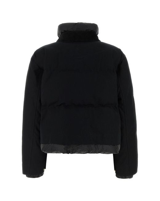 Carhartt Black Cotton And Nylon Sacai X Carhartt Wip Down Jacket